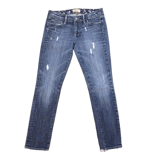 Paige Skyline Ankle Peg Slightly Distressed Blue Denim Jeans Size 27 - Picture 1 of 13